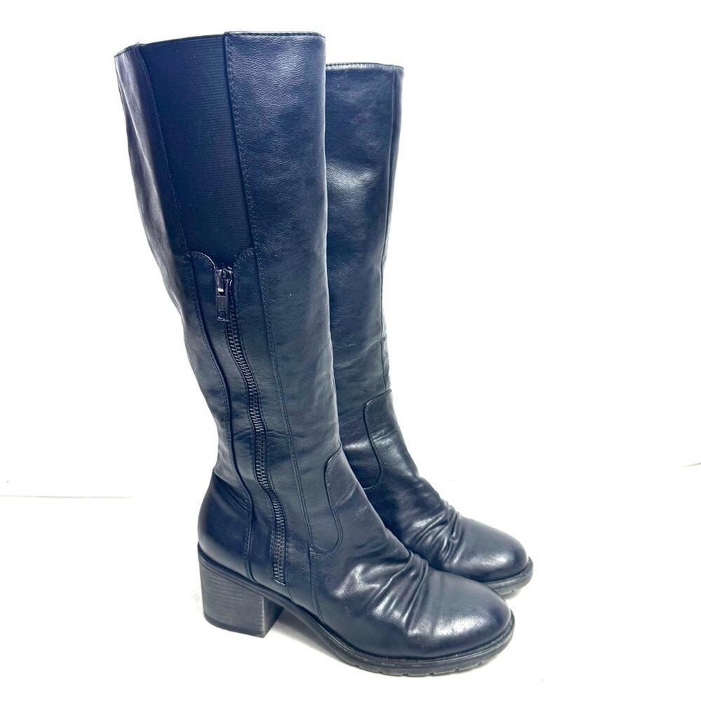 BareTraps Dalia Black Full Zip Tall Riding Boots Size 7
